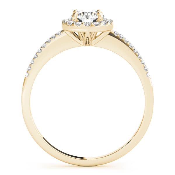 Round Halo For 1/2, style 50541, Side view in yellow gold