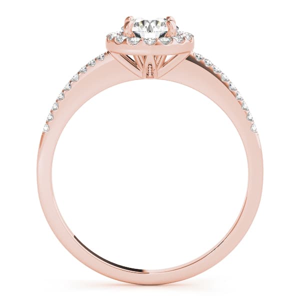 Round Halo For 1/2, style 50541, Side view in rose gold