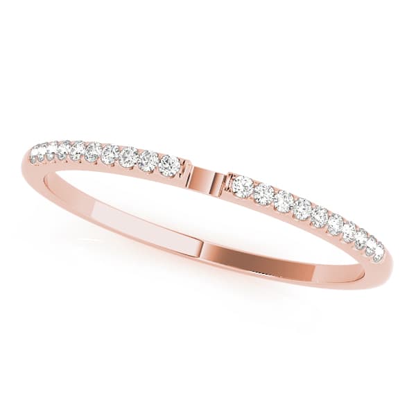 Prong Set Wedding Band (0.06 ct. tw.), Front view in rose gold