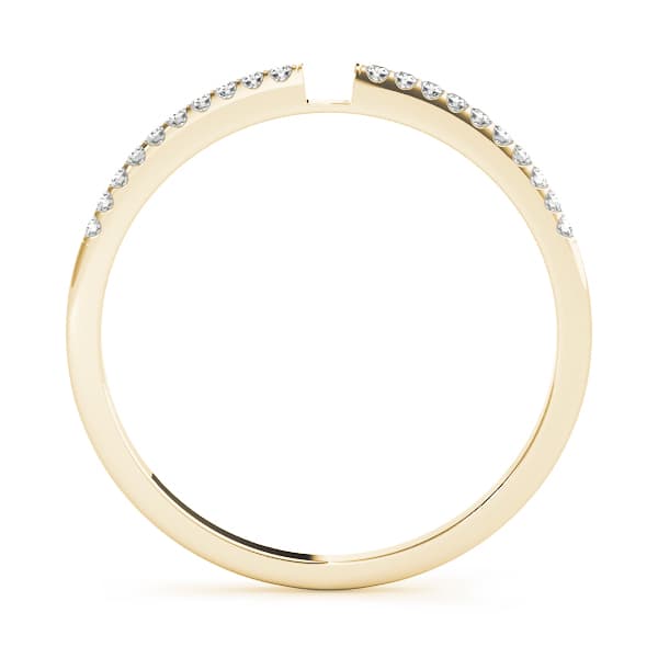 Prong Set Wedding Band (0.07 ct. tw.), Side view in yellow gold