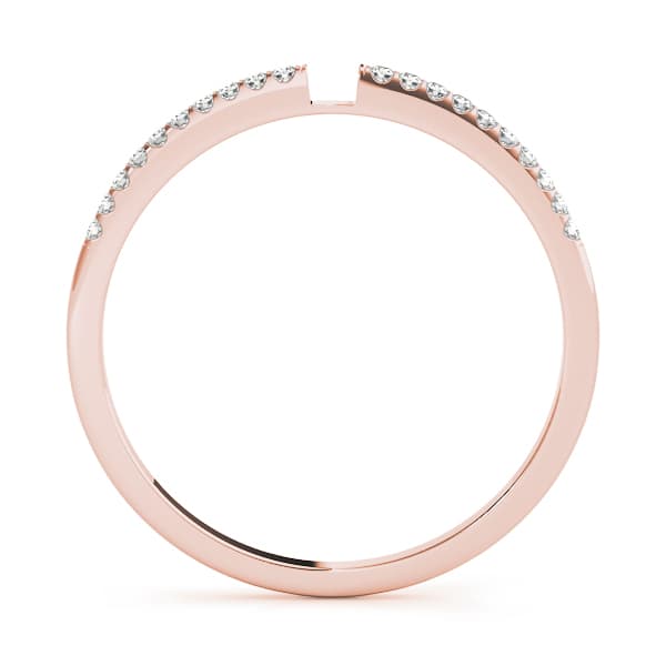 Prong Set Wedding Band (0.06 ct. tw.), Side view in rose gold