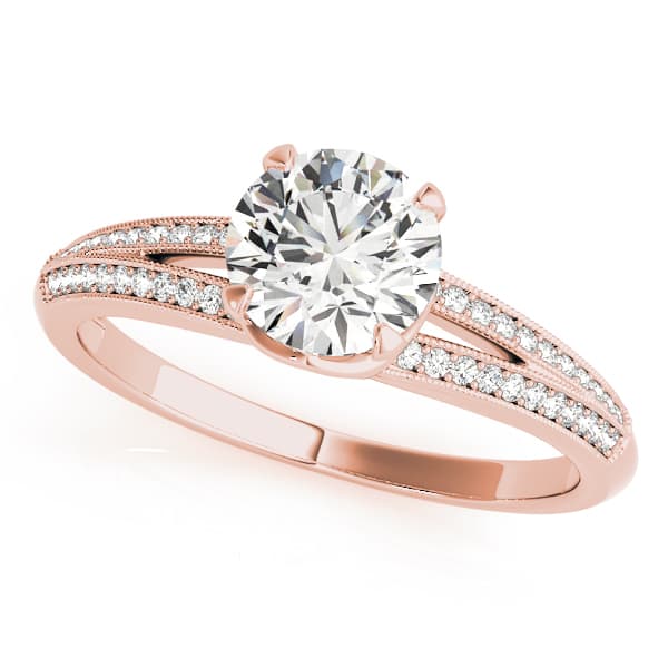 Multi-Row Engagement Ring, style 50542, Front view in rose gold