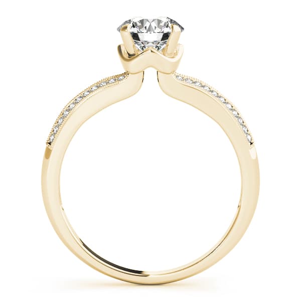 Multi-Row Engagement Ring, style 50542, Side view in yellow gold