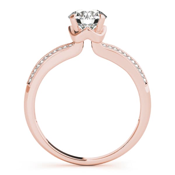 Multi-Row Engagement Ring, style 50542, Side view in rose gold