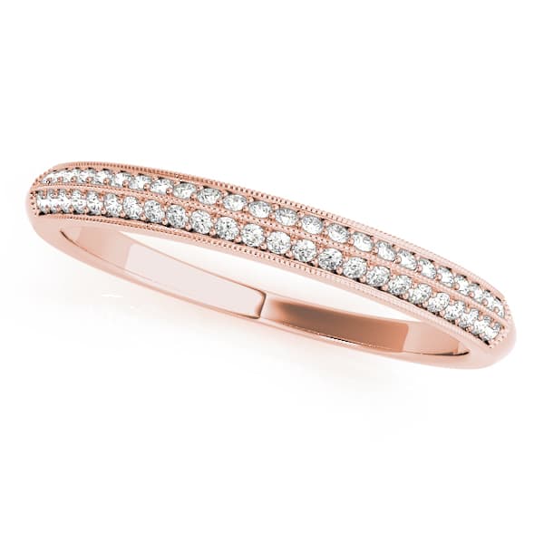 Pavé Wedding Band (0.19 ct. tw.), Front view in rose gold