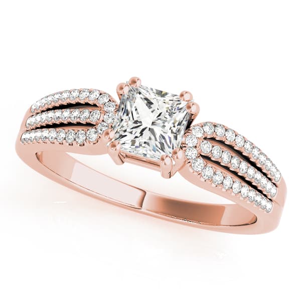 Multi-Row Engagement Ring, style 50543, Front view in rose gold