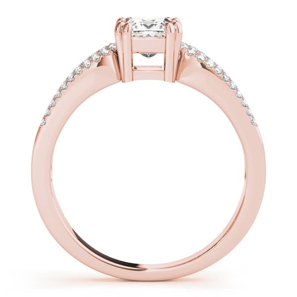 Multi-Row Engagement Ring, style 50543, Side view in rose gold