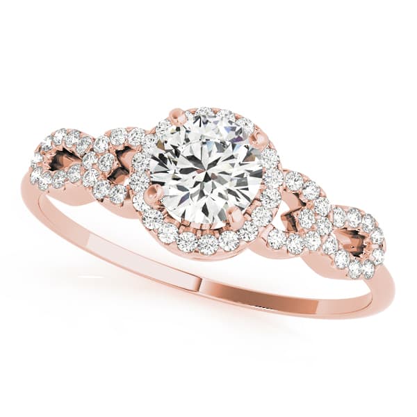 Multi-Row Engagement Ring, style 50544, Front view in rose gold