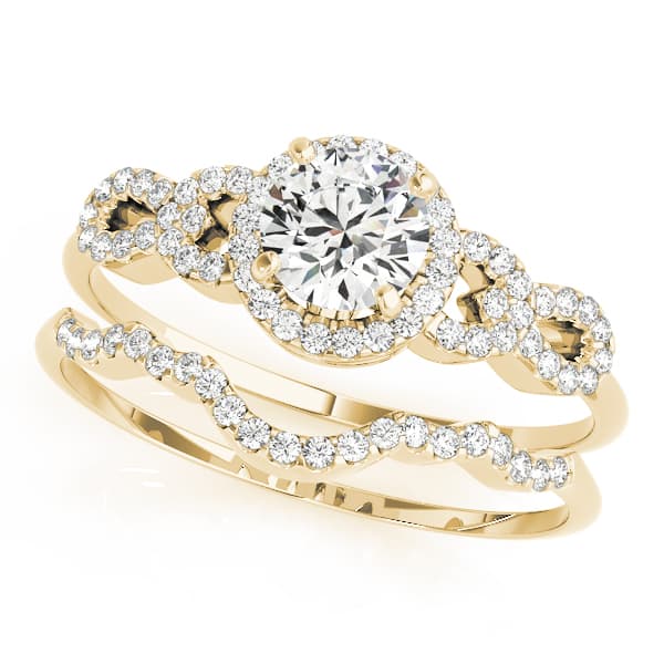 Multi-Row Engagement Ring, style 50544, On hand view in yellow gold