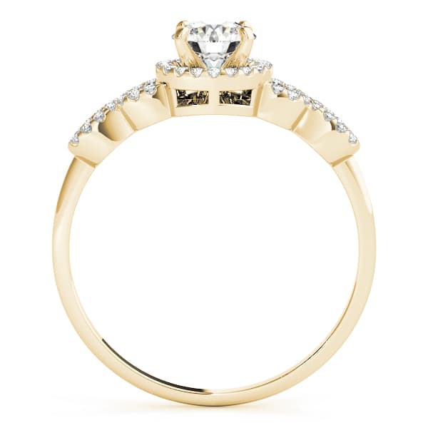 Multi-Row Engagement Ring, style 50544, Side view in yellow gold