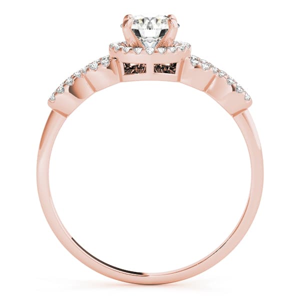 Multi-Row Engagement Ring, style 50544, Side view in rose gold