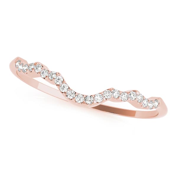 Curved Wedding Band (0.08 ct. tw.), Front view in rose gold