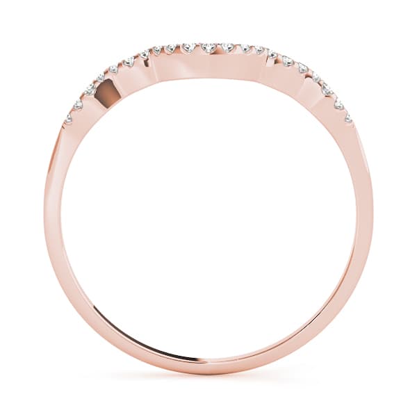 Curved Wedding Band (0.08 ct. tw.), Side view in rose gold