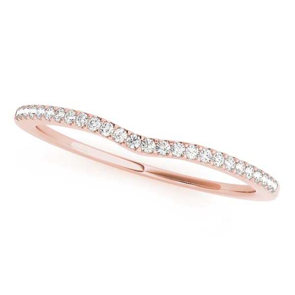 Single Row Curved Wedding Band (0.1 ct. tw.), Front view in rose gold