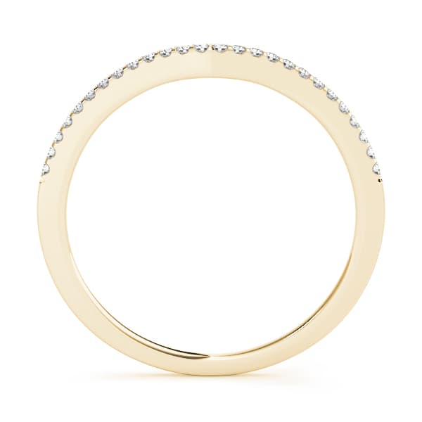 Single Row Curved Wedding Band (0.1 ct. tw.), Side view in yellow gold