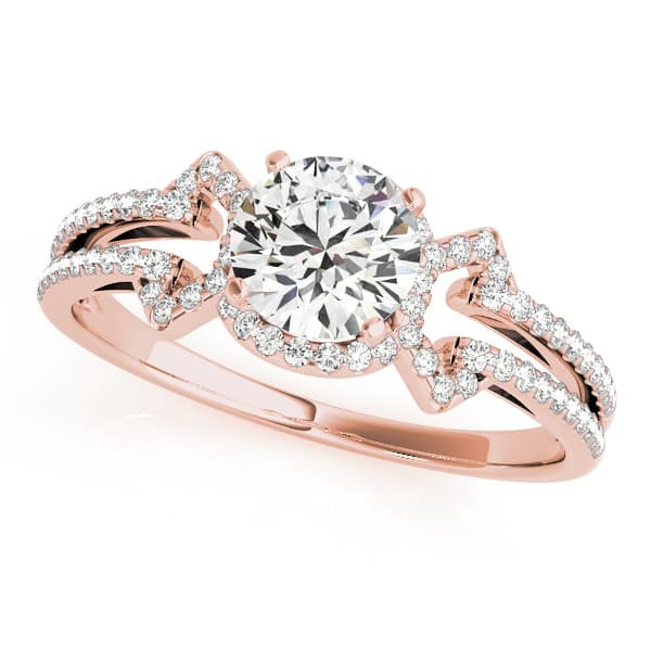Multi-Row Engagement Ring, style 50546, Front view in rose gold