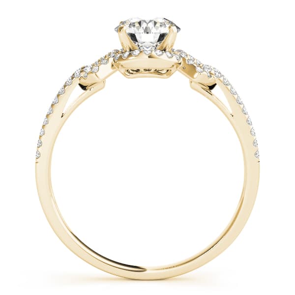 Multi-Row Engagement Ring, style 50546, Side view in yellow gold