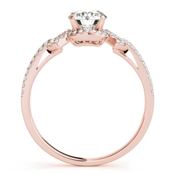 Multi-Row Engagement Ring, style 50546, Side view in rose gold