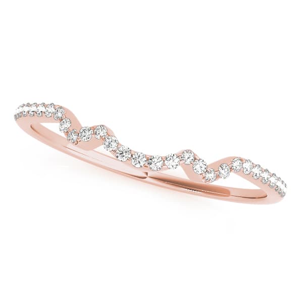 Curved Wedding Band (0.09 ct. tw.), Front view in rose gold