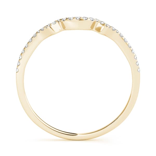 Curved Wedding Band (0.09 ct. tw.), Side view in yellow gold