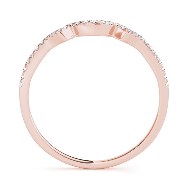 Curved Wedding Band (0.09 ct. tw.), Side view in rose gold