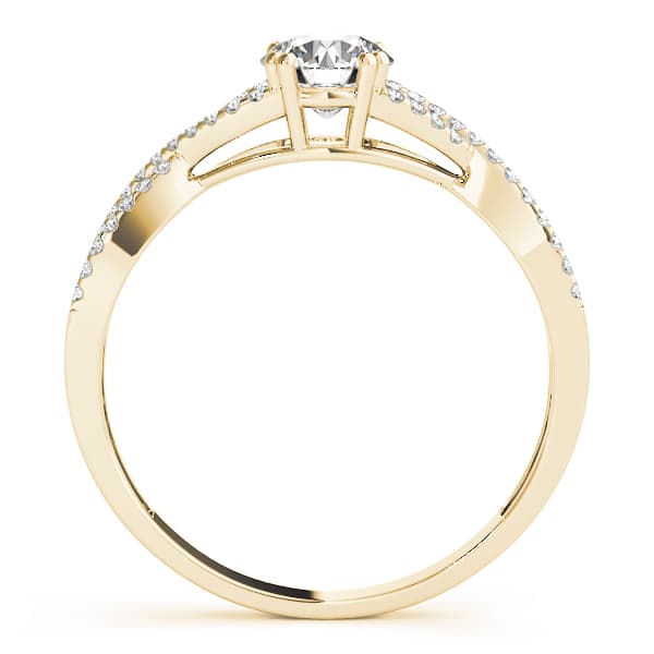 Twisting Round Engagement Ring, style 50547, Side view in yellow gold