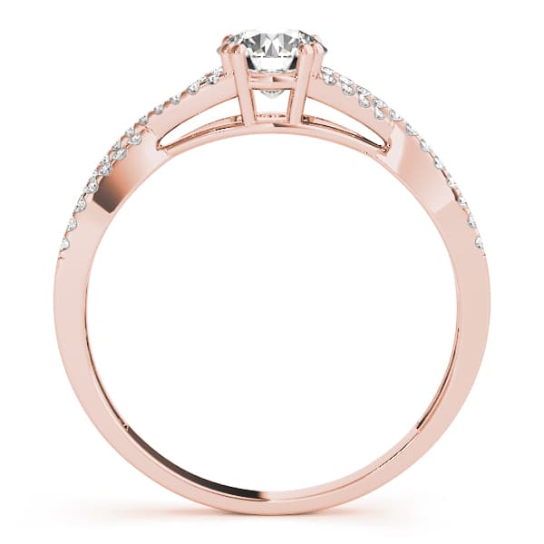 Twisting Round Engagement Ring, style 50547, Side view in rose gold