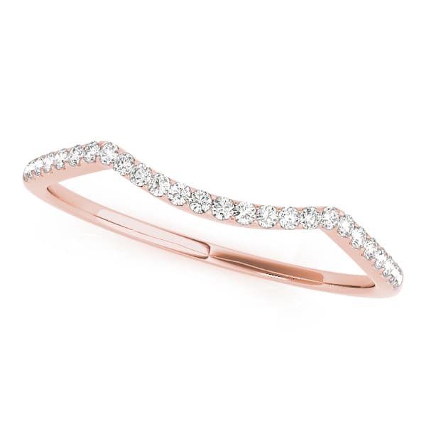 Single Row Curved Wedding Band (0.1 ct. tw.), Front view in rose gold