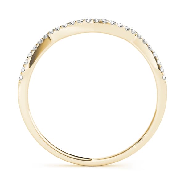 Single Row Curved Wedding Band (0.1 ct. tw.), Side view in yellow gold