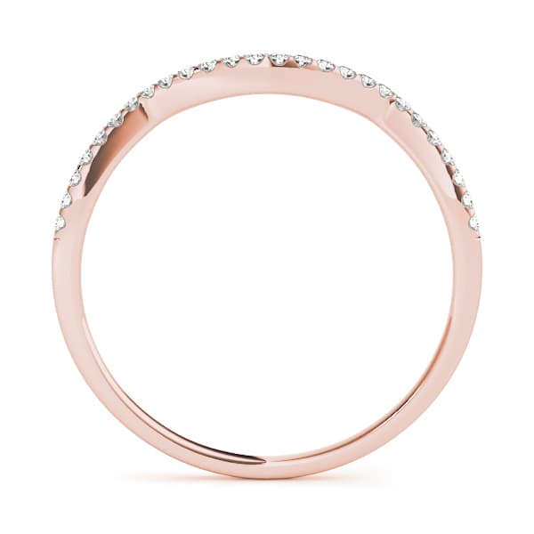 Single Row Curved Wedding Band (0.1 ct. tw.), Side view in rose gold