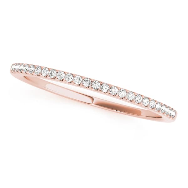 Prong Set Wedding Bands (0.08 ct. tw.), Front view in rose gold