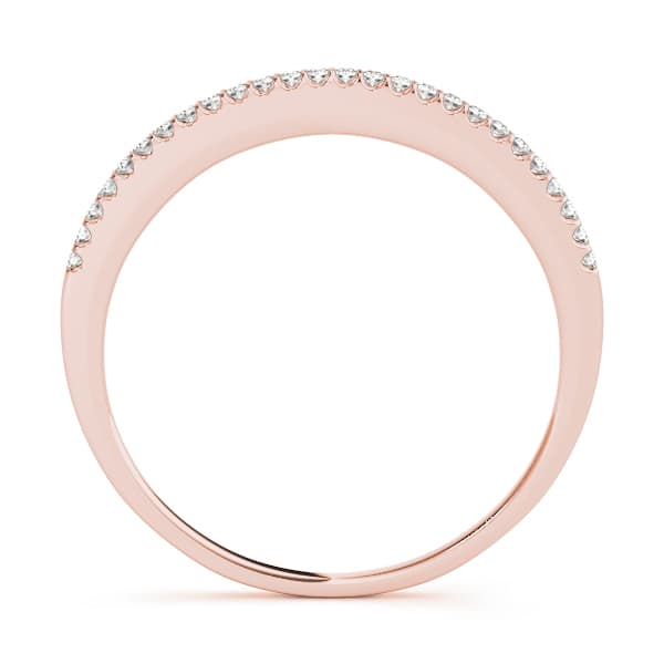 Prong Set Wedding Bands (0.08 ct. tw.), Side view in rose gold