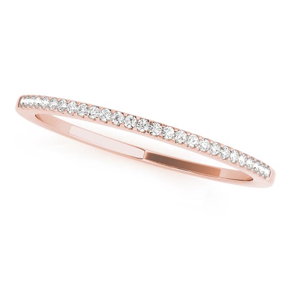 Shared Prong Wedding Band (0.08 ct. tw.), Front view in rose gold