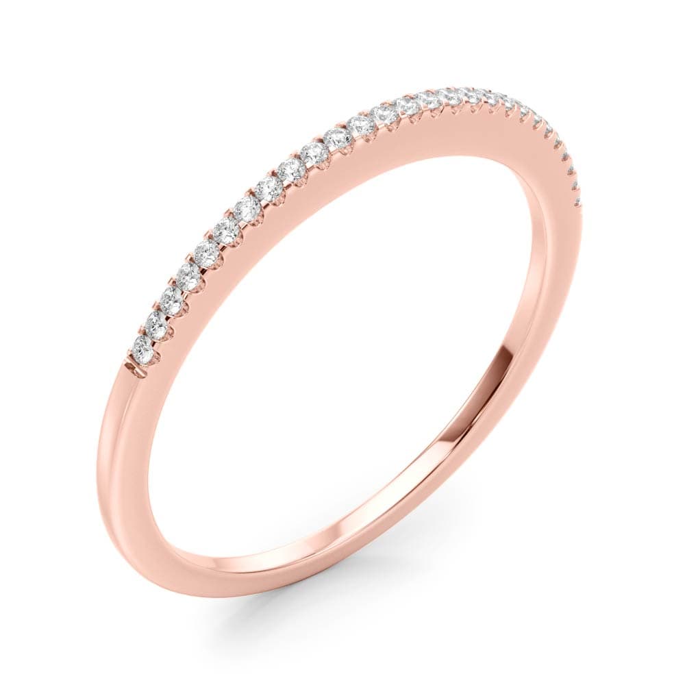 Shared Prong Wedding Band (0.08 ct. tw.), Angle view in rose gold