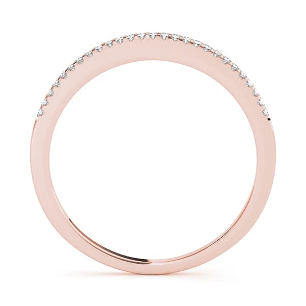 Shared Prong Wedding Band (0.08 ct. tw.), Side view in rose gold