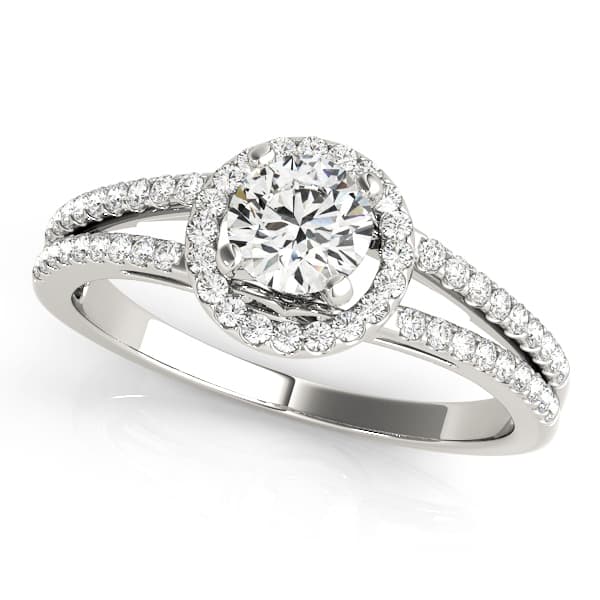 ENGAGEMENT RINGS HALO ROUND — style 50550 in 10k White Gold