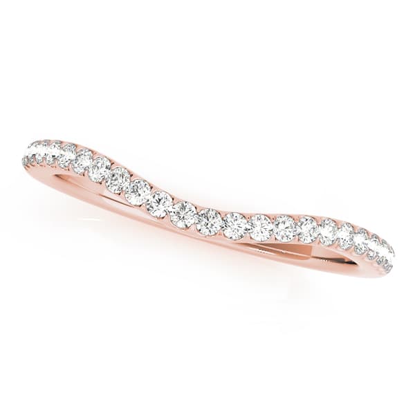 Curved Wedding Band (1/8 ct. tw.), Front view in rose gold