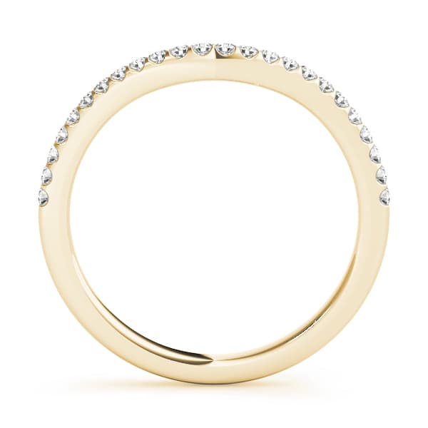 Curved Wedding Band (1/8 ct. tw.), Side view in yellow gold