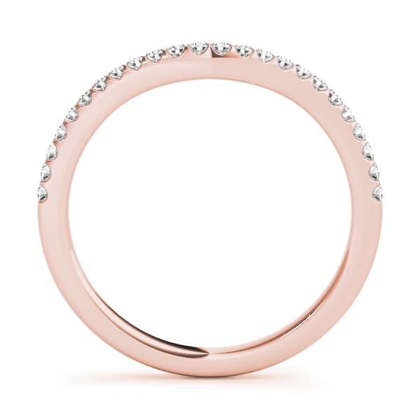 Curved Wedding Band (1/8 ct. tw.), Side view in rose gold