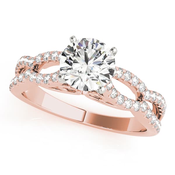 Multi-Row Engagement Ring, style 50553, Front view in rose gold