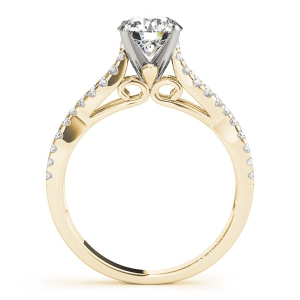 Multi-Row Engagement Ring, style 50553, Side view in yellow gold