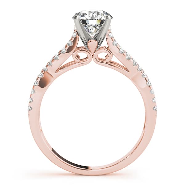 Multi-Row Engagement Ring, style 50553, Side view in rose gold