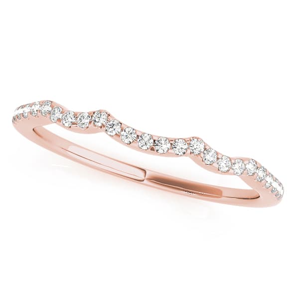 Single Row Curved Wedding Band (1/8 ct. tw.), Front view in rose gold