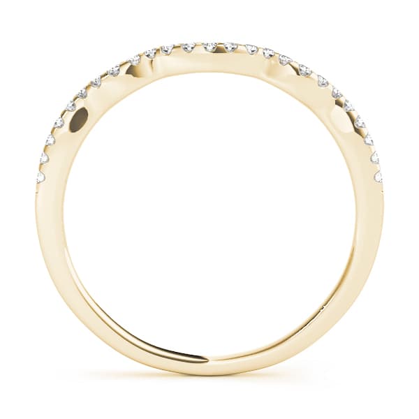 Single Row Curved Wedding Band (0.16 ct. tw.), Side view in yellow gold