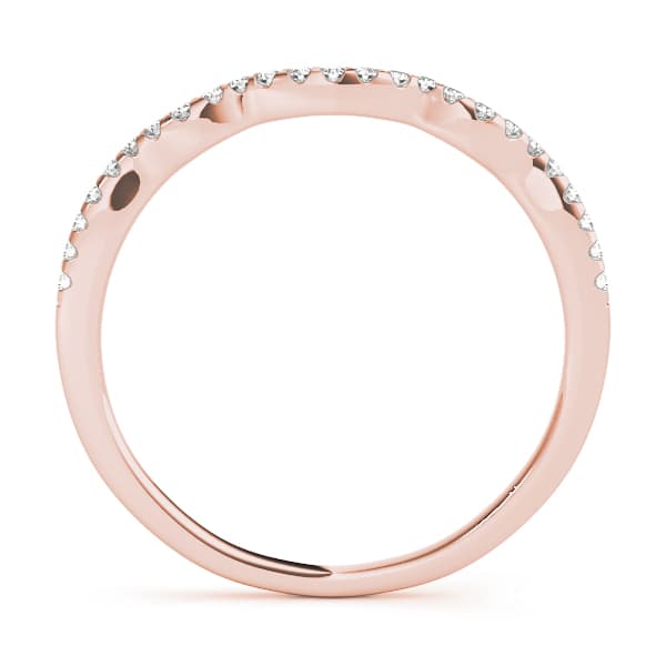 Single Row Curved Wedding Band (1/8 ct. tw.), Side view in rose gold