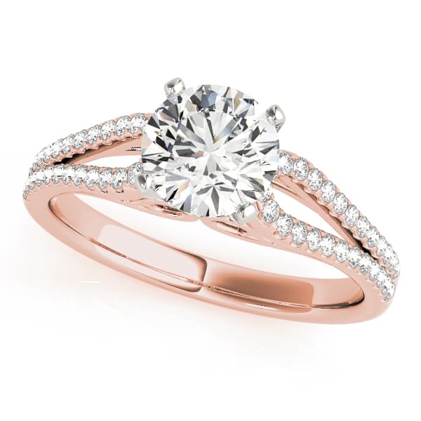 Multi-Row Split Shank Engagement Ring, style 50554, Front view in rose gold