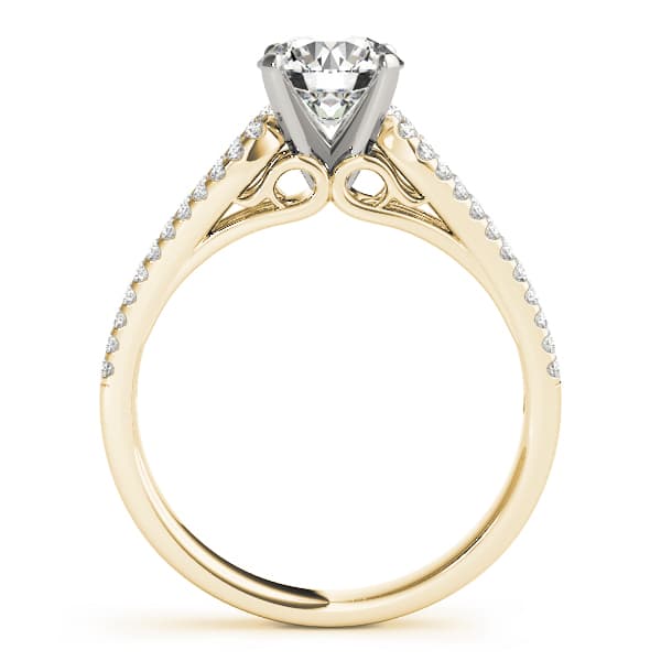 Multi-Row Split Shank Engagement Ring, style 50554, Side view in yellow gold