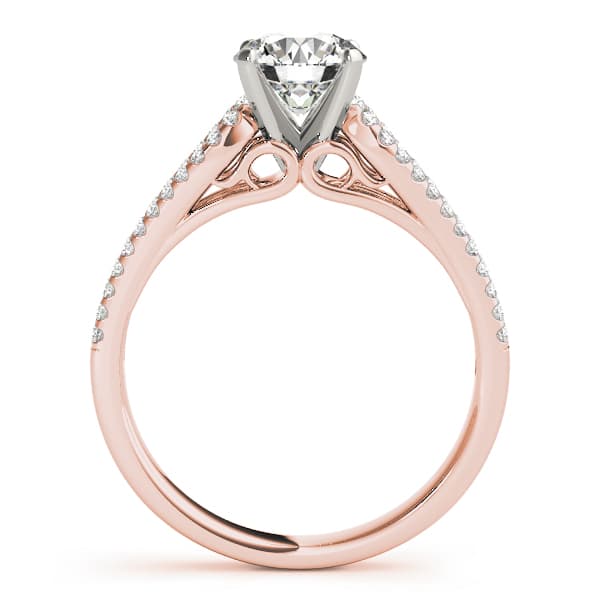 Multi-Row Split Shank Engagement Ring, style 50554, Side view in rose gold