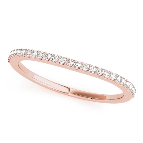 Curved Wedding Band (1/8 ct. tw.), Front view in rose gold