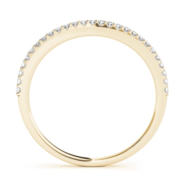 Curved Wedding Band (1/8 ct. tw.), Side view in yellow gold